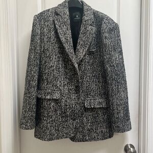 Anine Bing Quinn Blazer Size M in Salt&Pepper